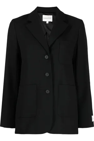 Maison Kitsuné Logo-tag textured single-breasted blazer