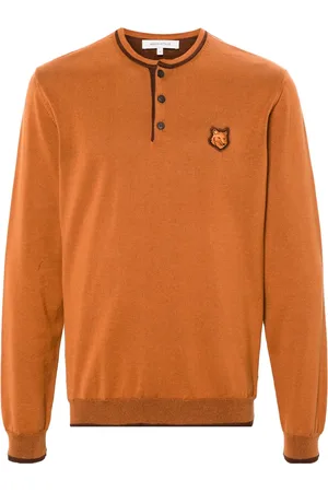 Maison Kitsuné Henley fox-patch jumper