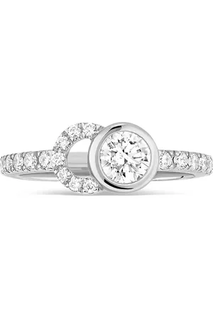 COURBET 18kt recycled white gold CO half-pavé laboratory-grown diamond set ring