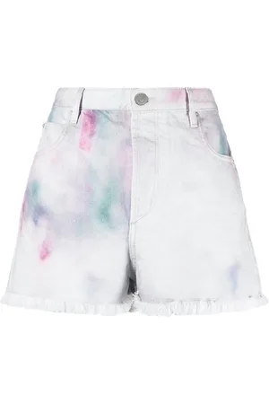Marant Etoile Painterly-print denim shorts