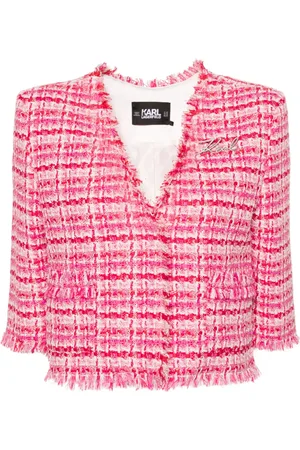 Karl Lagerfeld Logo-pin bouclé jacket