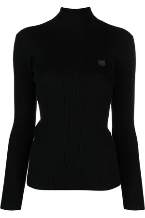Maison Kitsuné Logo-embroidered roll-neck jumper