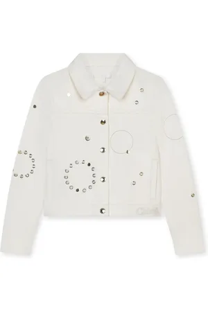 Chloé Eyelet-embellished denim shirt jacket