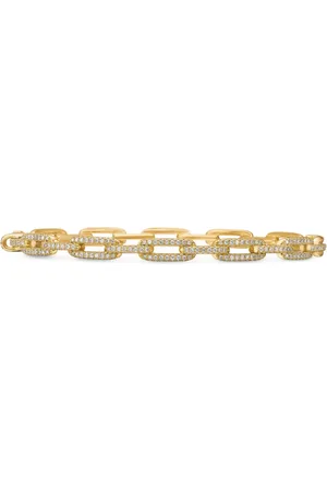 David Yurman 18kt yellow Stax Chain Link diamond bracelet (4mm)