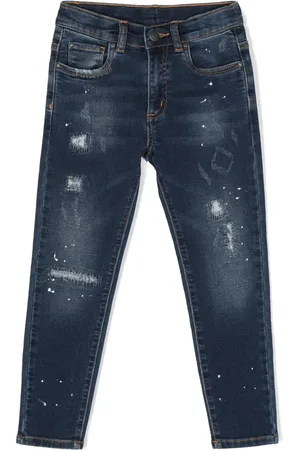 MONNALISA Ripped-detail straight-leg jeans