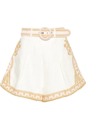 ZIMMERMANN Waverly embroidered linen shorts