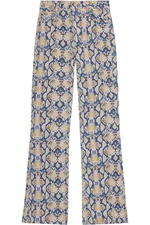 Ganni Graphic-print straight-leg jeans