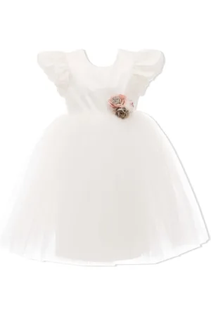 Tulleen Floral-appliqué tulle dress