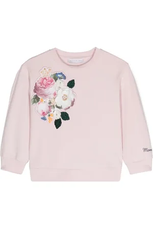 MONNALISA Floral-appliqué sweatshirt