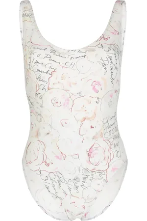CHANEL 1990-2000s Camélia-print swimsuit
