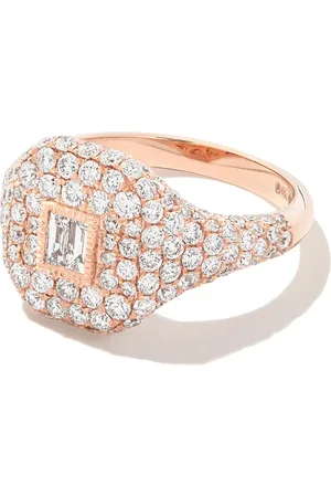 Shay 18kt rose gold diamond baguette pavé ring