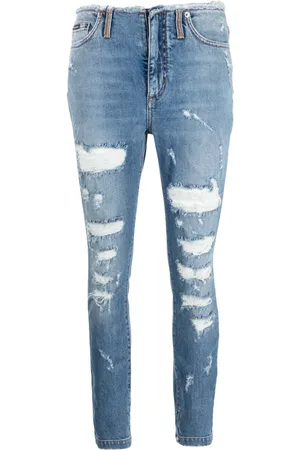 Dolce & Gabbana Distressed-finish skinny-cut jeans