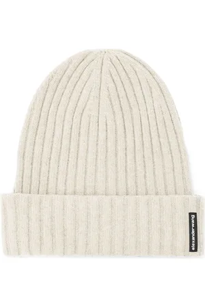 Alexander Wang Logo-tag ribbed beanie hat