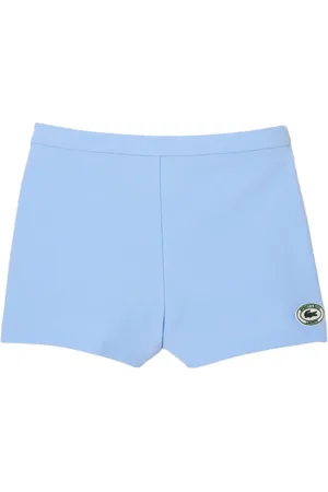 Sporty & Rich X Lacoste logo-patch mini shorts