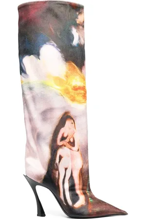 MUGLER X Ambera Wellmann 95mm printed boots