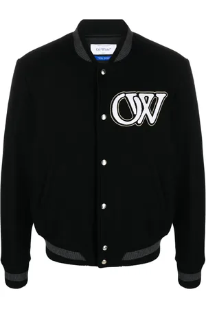 OFF-WHITE Logo-appliqué varsity bomber jacket