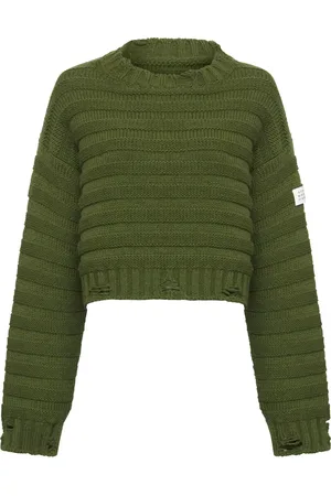 Maison Margiela Logo-appliqué distressed-effect jumper