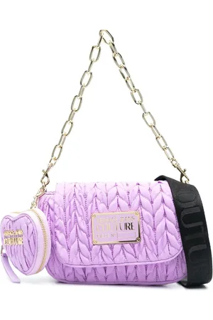 VERSACE Faux-leather matelassé shoulder bag