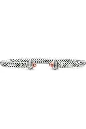 David Yurman Sterling Classic Cable diamond bracelet (4mm)