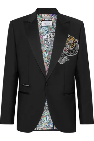 Philipp Plein Tattoo-appliqué single-breasted blazer