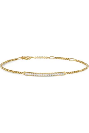 David Yurman 18kt yellow Petite Pavé Bar diamond bracelet (1.7mm)