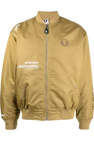 A Bathing Ape Logo-patch zip-up bomber jacket