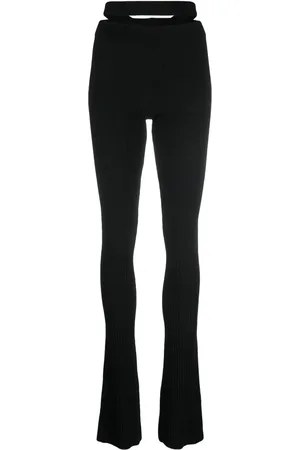ANDREADAMO Ribbed-knit flared trousers