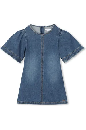 Chloé Logo-embroidered denim dress