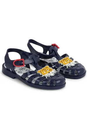 Kenzo Tiger-appliqué patent-finish sandals