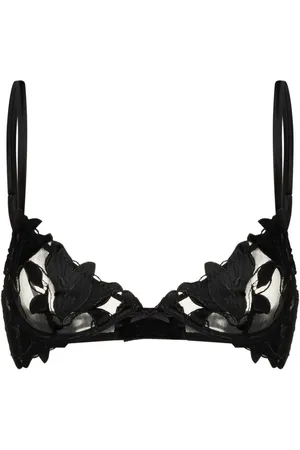 FLEUR DU MAL Lily embroidered plunge demi-bra
