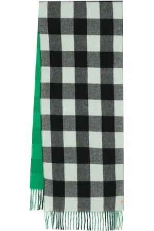 Woolrich Reversible gingham-check wool scarf