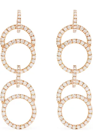 COURBET 18kt recycled rose gold Celeste laboratory-grown diamond pavé set double hanging earrings