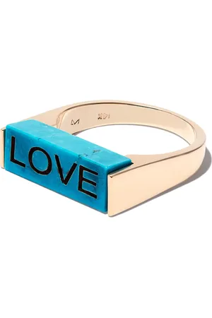 LUIS MORAIS 14kt yellow turquoise signet ring