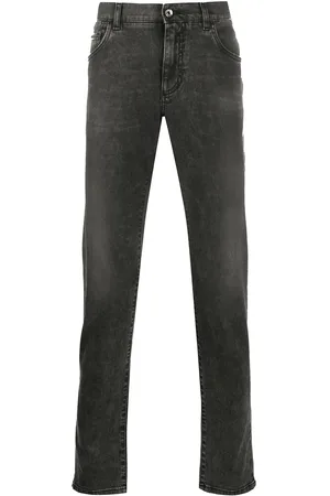 Dolce & Gabbana Logo-appliqué slim-cut jeans