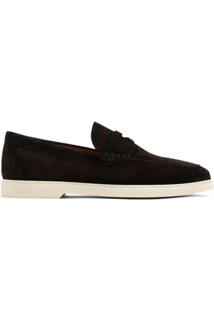 Magnanni Tonal-stitching leather loafers
