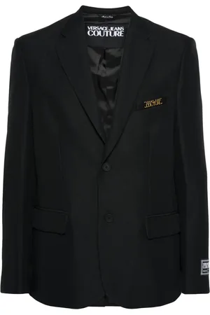 VERSACE Logo-appliqué blazer