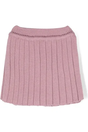 LITTLE BEAR Plissé-effect virgin wool skirt