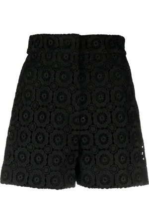 Moschino Floral-appliqué high-waist mini shorts