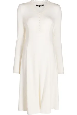 tout a coup Ribbed V-neck midi dress