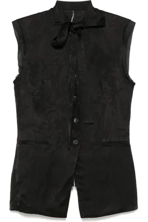 MASNADA Floral-jacquard waistcoat