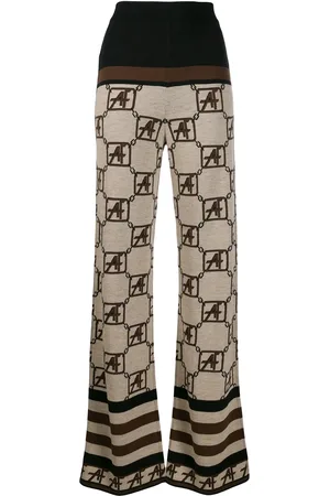 Alberta Ferretti Geometric pattern knitted trousers