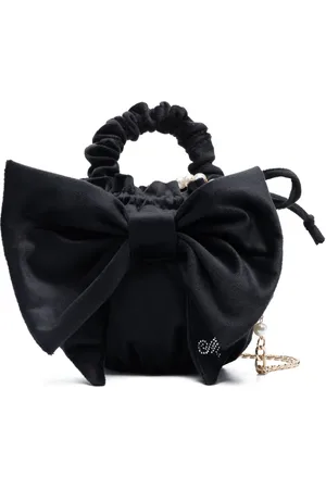 MONNALISA Bow-detail velvet shoulder bag