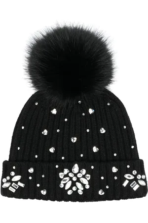 MONNALISA Crystal-embellished ribbed beanie