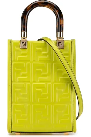 Fendi 2021-2024 Mini Zucca Embossed Leather Sunshine Shopper Tote satchel