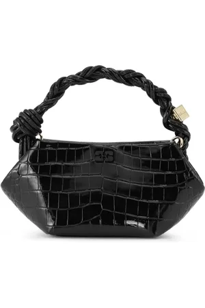 Ganni Mini Bou croc-embossed leather tote bag