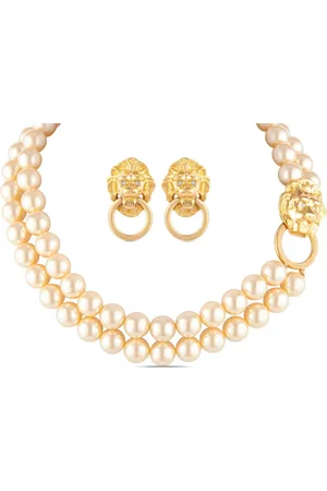 Susan Caplan 1990s Kenneth Jay Lane pearl set