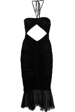BLUMARINE Cut-out pleated midi dress
