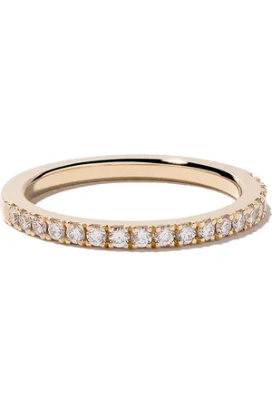 De Beers 18kt yellow DB Classic diamond half eternity band