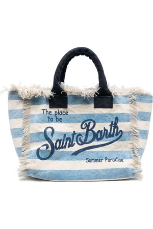 MC2 SAINT BARTH Vanity striped cotton beach bag