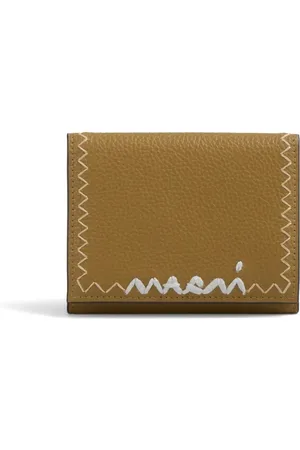 Marni Logo-embroidered leather wallet